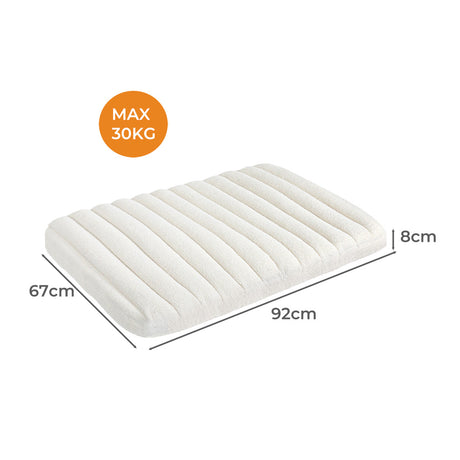 Pawz L Size Orthopedic Dog Bed with Sherpa Plush Removable Cover in White-1954802481838034946