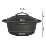 Pawz 6.6L Cast Iron Dutch Oven Heavy Duty Casserole Pot - Front View