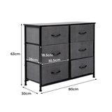 Levede Storage Cabinet Tower Chest Dark Grey - Front View