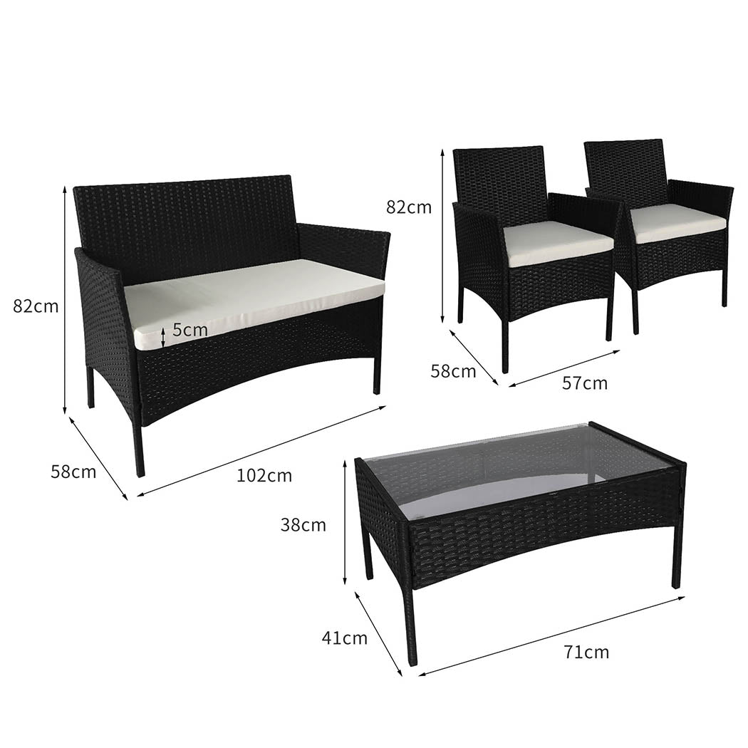 Levede 4PCS Outdoor Furniture Setting-1954802877994242050