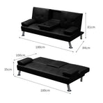 Levede Sofa Bed Adjustable Recliner Black-2006733286516330498