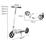 MONVELO Folding Scooter Dual Large Wheels White - Front View