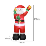 Santaco Inflatable 2.4M Santa Claus LED Christmas Decor - Front View