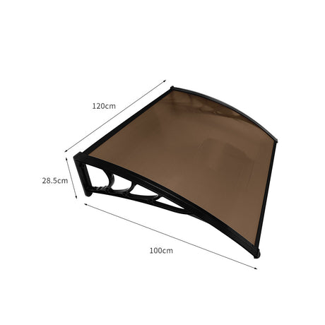 Mountview Window Door Awning Outdoor 1M X 1.2M Brown 1x1.2M-2006733103682424834