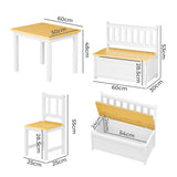 Bopeep Kids Table and Chairs Set Wooden Study Play 4PCS-2006732702346252290