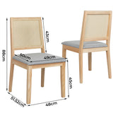 Levede 8XCane Dining Chair Rattan Armless Seat - Front View