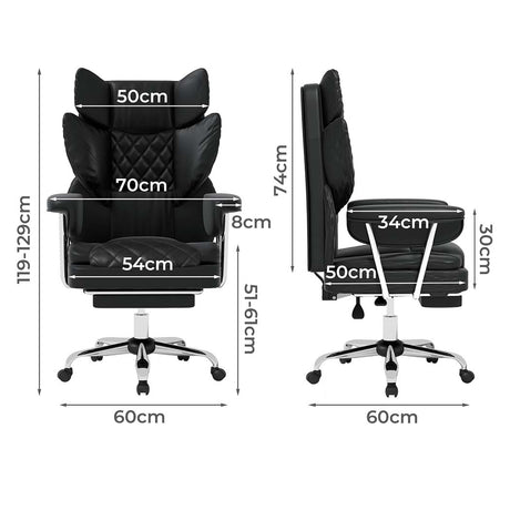 Levede Gaming Office Chair High Back PU Leather Black-2018816911453851650