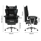 Levede Gaming Office Chair High Back PU Leather Black - Front View
