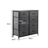 Levede Storage Cabinet Tower Chest Dark Grey - Front View