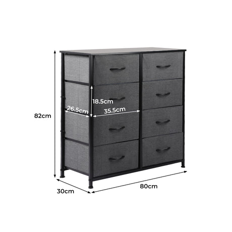 Levede Storage Cabinet Tower Chest Dark Grey-1954802982814093314