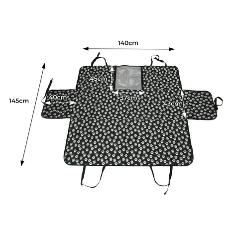 PaWz Pet Back Car Seat Cover Hammock Black-2006732970270003202
