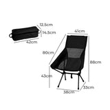 Levede Camping Chair Folding Outdoor Large Black - Front View