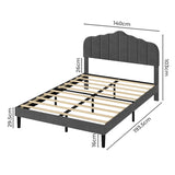 Levede Bed Frame Upholstered Platform Mattress Base Double - Front View