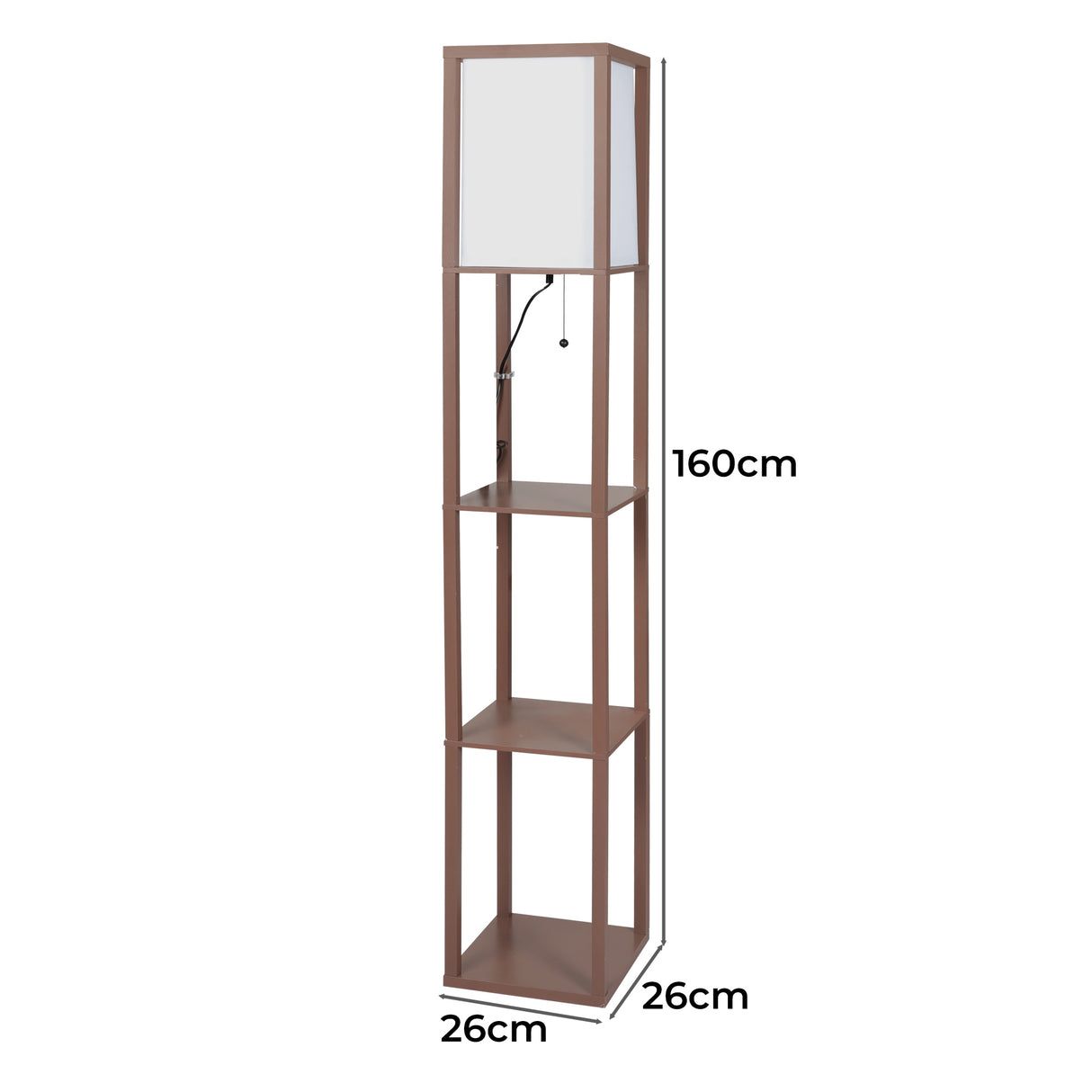 EMITTO LED Floor Lamp with Storage Shelf Brown-2006733078239776770