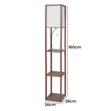 EMITTO LED Floor Lamp with Storage Shelf Brown-2006733078239776770