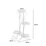 Levede Plant Stand Outdoor Indoor Metal White - Front View