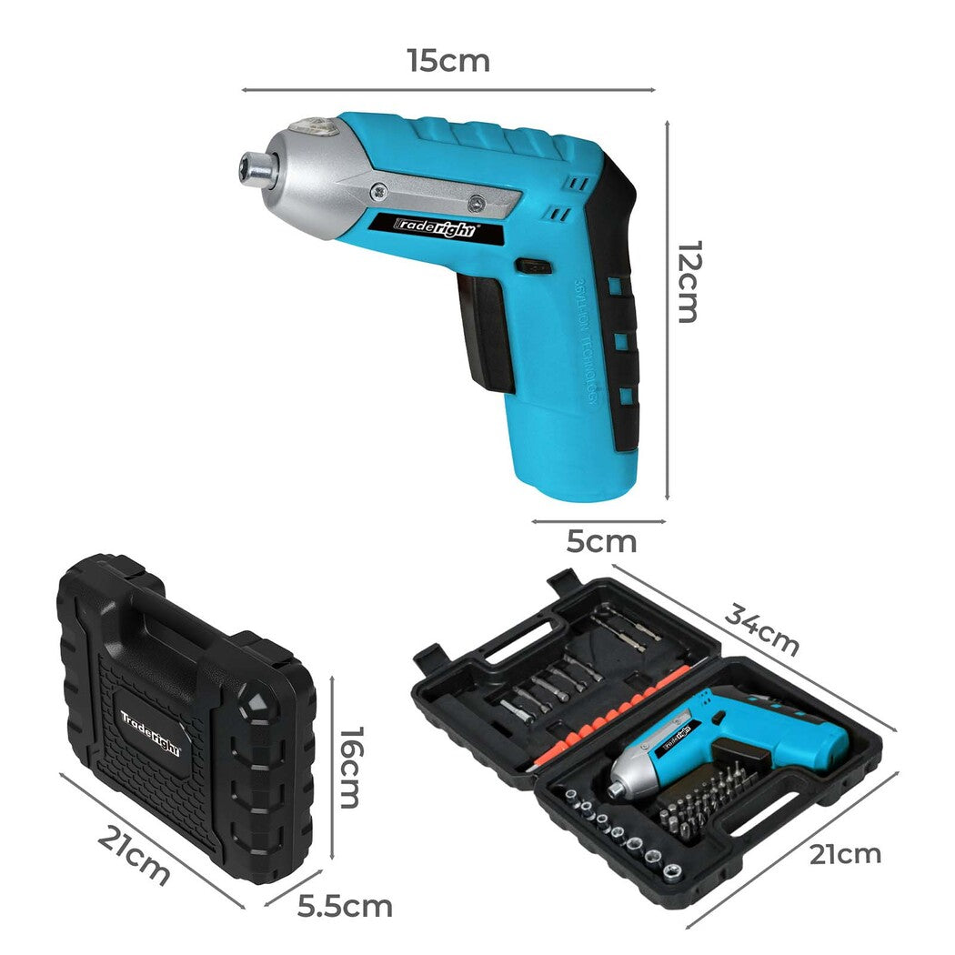 Traderight 4V Cordless Screwdriver 1300mAh 210rpm Speed-2018816689097019394