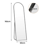 Yezi 165X60CM Full Length Mirror Wall Mounted Mirror Black - Front View