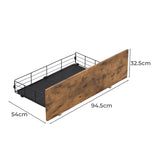 Levede 4 Double Bed Frame Storage Drawers - Front View