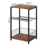 Levede Side Table 3-Tier Storage Shelf Modern Table - Front View