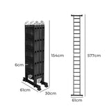 Traderight Multi Purpose Ladder Aluminium 5.7Meter - Front View