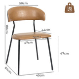 Levede 2x PU Leather Dining Chairs Kitchen Lounge - Front View