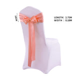 50x Satin Chair Sashes Cloth Cover Wedding Coral - Front View