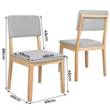 Levede 2x Dining Chair Armless Upholstered Seat - Front View