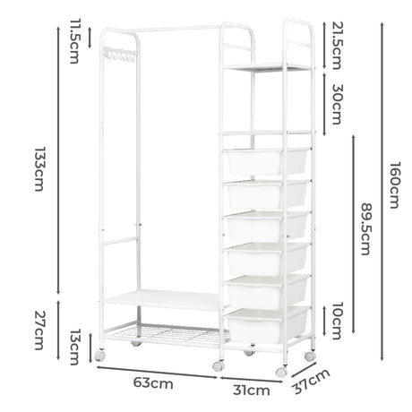 Levede 94CM Clothes Rack Stand Heavy Duty Hanging-2006732699984859138