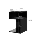 Levede 1xBedside Tables Drawers Side Black-2006733101623021570