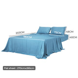 Dreamz 4pcs King Size 100% Bamboo Bed Sheet Set in Blue Colour - Front View