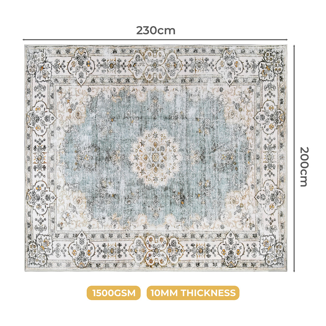 Marlow Floor Rug Short Pile Washable Vintage Carpet Soft Plush Non Slip 200x230-2018816822614298626