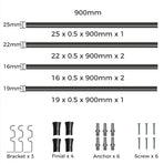 Marlow Black Double Curtain Rod Steel Pole Pommel Set Extendable Adjustable-2018816770139361282