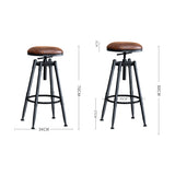 Levede 4x Bar Stools Industrial Kitchen - Front View
