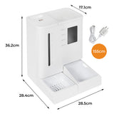 Pawz 2-in-1 Automatic Pet Cat Dog Feeder Water Set - Front View