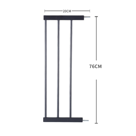 Levede Baby Safety Gate Adjustable Pet Black 20cm Extension-2006733311191420930