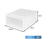 Plastic Storage Box Stackable Containers M 3PK Medium-2006733024296833026