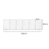 PaWz Wooden Pet Gate Dog Fence Safety White 6 Panels - Front View