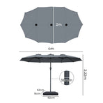 Centra 4M Double-sided Patio Umbrella Outdoor Umbrella Base Stand Grey-2018816836216426498