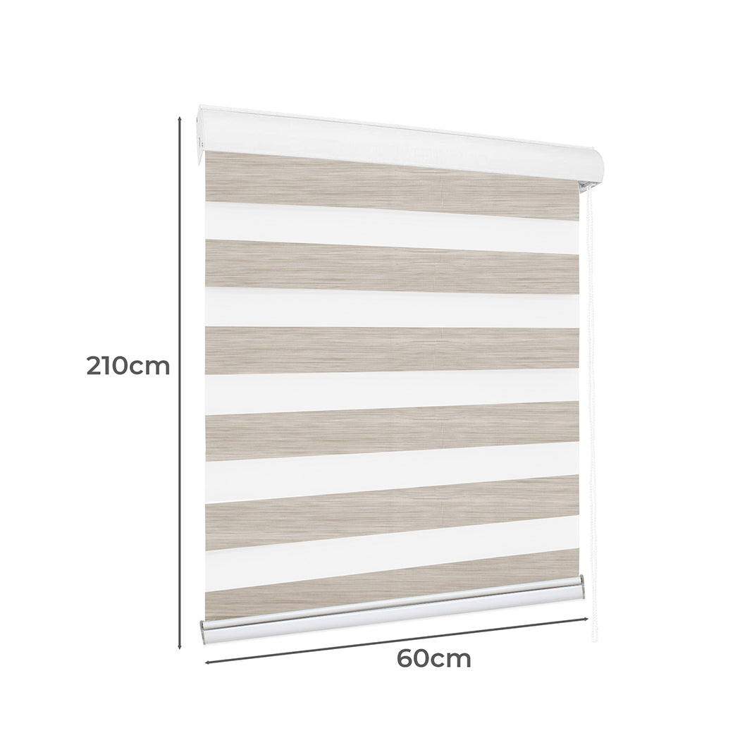 Marlow Blackout Zebra Roller Blind Curtains 60x210 Beige-2018816692154667010