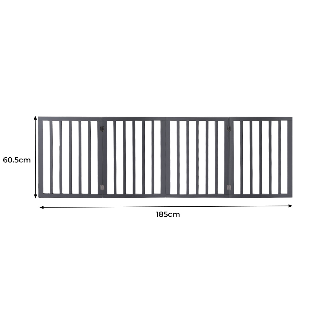 Wooden Pet Gate Dog Fence Retractable Grey 600x 3MM-2006732963861106690