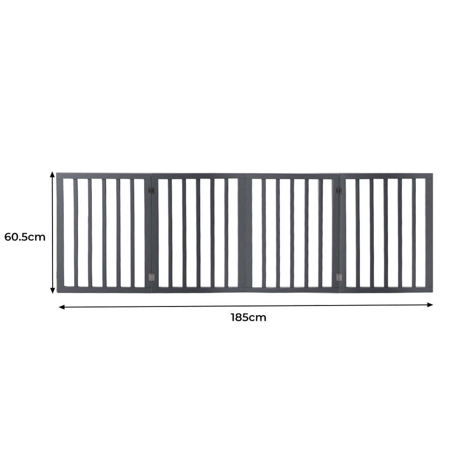 Wooden Pet Gate Dog Fence Retractable Grey 600x 3MM-2006732963861106690