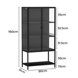 Stacked Glass Display Cabinet Collections Storage - Front View
