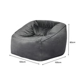 Marlow Bean Bag Chair Cover Soft Velvet Dark grey - Front View