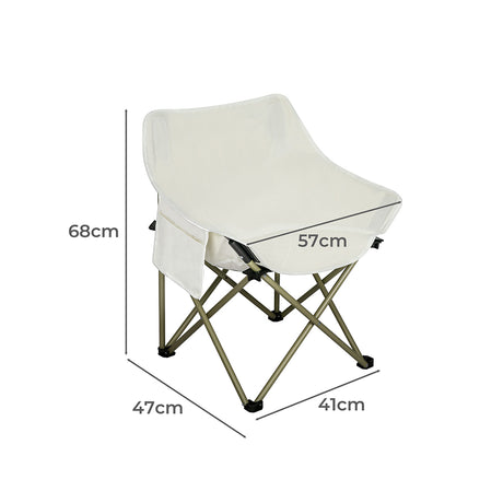 Levede Folding Camping Moon Chair Lightweight Beige-2018816695149400066