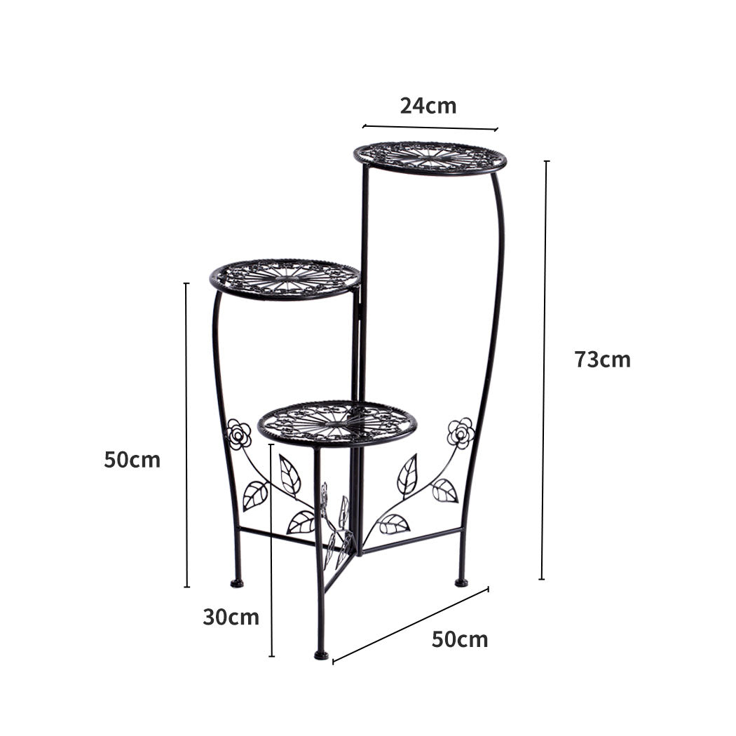 2X Wrought Iron Outdoor Indoor Flower Black 2 Pack-2018816817077817346