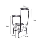2X Wrought Iron Outdoor Indoor Flower Black 2 Pack-2018816817077817346