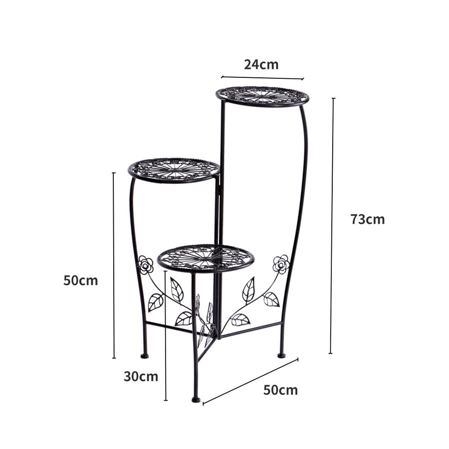 2X Wrought Iron Outdoor Indoor Flower Black 2 Pack-2018816817077817346