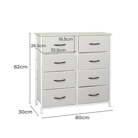 Levede Storage Cabinet Tower Chest Beige-2006733262323585026