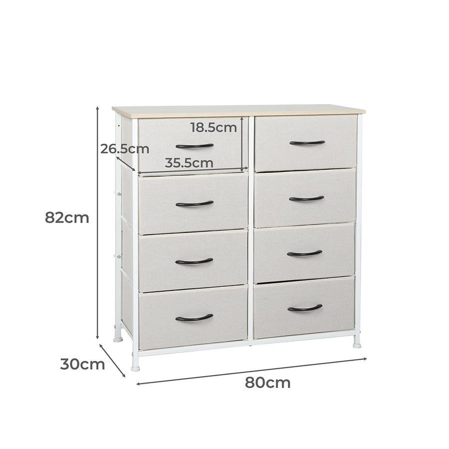 Levede Storage Cabinet Tower Chest Beige-2006733262323585026